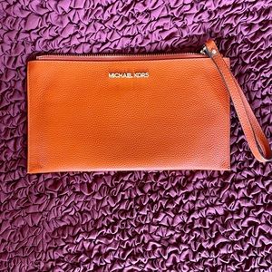 Orange Leather Michael Kors Wristlet